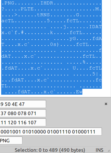 Ascii contents of test case after removing crashing bytes